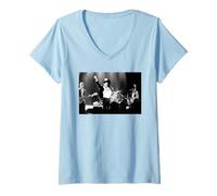 Mujer Los Smiths Viven en Manchester B&W por Stephen Wright Camiseta Cuello V