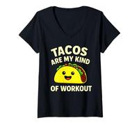 Mujer Los tacos son mi tipo de entrenamiento Comida mexicana divertida Humor Camiseta Cuello V