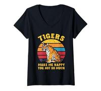 Mujer Los Tigres me Hacen Feliz, no Tanto Camiseta Cuello V