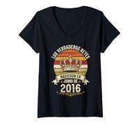 Mujer Los Verdaderos Reyes Nacieron en Junio de 2016-10 Años Camiseta Cuello V