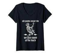 Mujer Los Viejos Punks Nunca Mueren, Solo Nos Quedamos Atrás Camiseta Cuello V
