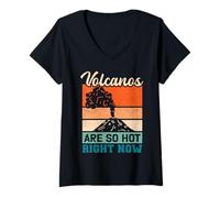 Mujer Los volcanes están Tan Calientes Ahora Mismo Volcán de Hawái Camiseta Cuello V