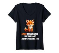 Mujer Los Zorros Son Impresionantes Soy Impresionante por lo Tanto, Soy un Amante de los Zorros Camiseta Cuello V