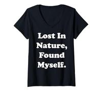 Mujer Lost In Nature, Found Myself Camiseta Cuello V