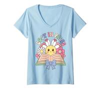 Mujer Lost In Pages Book Lover Reading Saying Camiseta Cuello V
