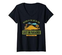 Mujer Lost in Paradise Adventure Team La Naturaleza es el Arte de Dios Camiseta Cuello V