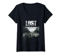 Mujer Lost Vintage Distressed Season 2 Cast Photo TV Show Camiseta Cuello V