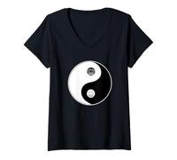 Mujer Lotus Tao Ying Yang Tai Chi Artes Marciales Camiseta Cuello V