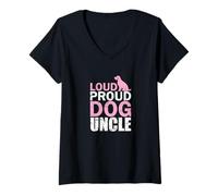 Mujer Loud Orgulloso Perro Tío Amante de Las Camiseta Cuello V