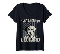 Mujer Louisiana Catahoula Leopard Dog True American American Dog Fans Camiseta Cuello V