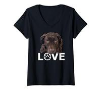 Mujer Love Chocolate Lab Perro Brown Labrador Retriever Lover Camiseta Cuello V