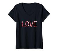 Mujer Love - Christian Faith Candy Cane Red & White Christmas Camiseta Cuello V