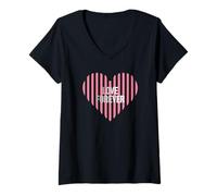 Mujer Love Forever - Diseño de corazón para Parejas Camiseta Cuello V