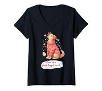 Mujer Love Is a Four-Legged Word Cute Dog Lover Camiseta Cuello V