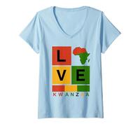 Mujer Love Kwanzaa Kwanzaa Principios - Umoja Kujichagulia Ujima Camiseta Cuello V