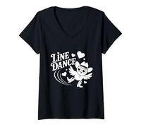 Mujer Love Line Dance divertido búho Camiseta Cuello V