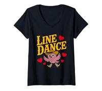 Mujer Love Line Dance divertido búho Camiseta Cuello V