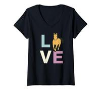 Mujer Love My Horse; Amante del caballo, AMOR y un caballo Camiseta Cuello V