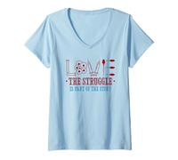 Mujer Love The Struggle es parte de la historia Día de transferencia de embriones Camiseta Cuello V