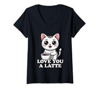 Mujer Love You A Latte Camiseta Cuello V