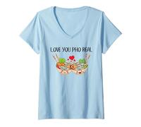 Mujer Love You Pho Real Romántico Juego de Palabras Kawaii Lindo Noddle Vietnamita Camiseta Cuello V