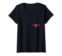 Mujer Lover Loner Broken Heart Graphic - Dark Humor Relationship Camiseta Cuello V
