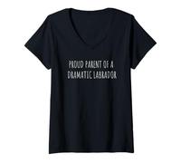 Mujer Loving Owner of an Expressive Labrador Dog Funny Lab Camiseta Cuello V