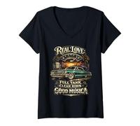 Mujer Lowrider Coche Full Tank Clean Rims Good Musica Camiseta Cuello V