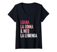 Mujer Luana La Donna Il Mito La Leggenda Festa di Compleanno Camiseta Cuello V