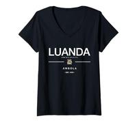 Mujer Luanda Angola Home Luanda África del Sur África Angoleña Camiseta Cuello V