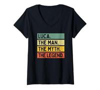 Mujer Luca The Man The Myth The Legend - Cita Personalizada Divertida Camiseta Cuello V