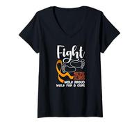 Mujer Lucha contra MS Walk Orgulloso Caminata para Una Cura Esclerosis Múltiple Camiseta Cuello V