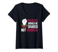 Mujer Lucha por la justicia social Igualdad de derechos Activista social Camiseta Cuello V