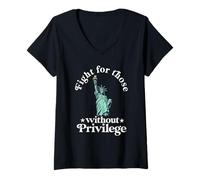 Mujer Lucha por los que no tienen privilegios Igualdad Derechos Humanos Camiseta Cuello V