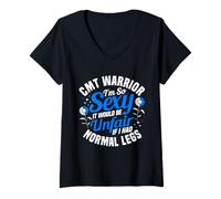 Mujer Luchador de conciencia CMT Charcot Marie Tooth Enfermedad Camiseta Cuello V