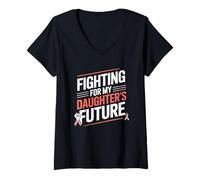 Mujer Luchando por la Igualdad de Mujeres del Futuro de mi Hija Camiseta Cuello V