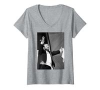 Mujer Luciano Pavarotti Cantante de ópera de Michael Grecco Camiseta Cuello V