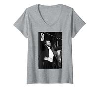 Mujer Luciano Pavarotti Cantante Italiano de ópera de Michael Grecco Camiseta Cuello V
