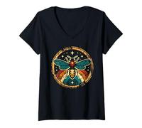 Mujer Luciérnagas Camiseta Cuello V