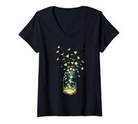 Mujer Luciérnagas Camiseta Cuello V