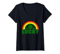 Mujer Lucky Irish Four Leaf Clover - Irlanda Fiesta del Día de San Patricio Camiseta Cuello V