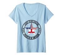 Mujer Lucky To Be English Proud To Be American England Bandera de Estados Unidos Camiseta Cuello V