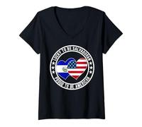 Mujer Lucky To Be Salvadoran Proud To Be American Cool Diseño de bandera Camiseta Cuello V