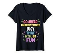 Mujer Lucy Personalized Women's Gift Custom Lucy Camiseta Cuello V