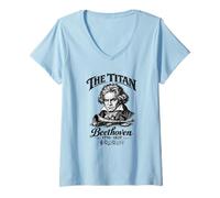 Mujer Ludwig Van Beethoven El Titán Música Clásica Camiseta Cuello V