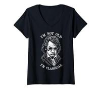 Mujer Ludwig Van Beethoven No Soy Viejo, Soy música clásica Divertida Camiseta Cuello V