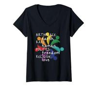 Mujer Lugar de nacimiento de la tierra Política humana Freedom Camiseta Cuello V