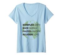 Mujer Lugar de nacimiento Tierra Raza Humana Política Libertad Amor Camiseta Cuello V