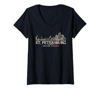 Mujer Lugares emblemáticos de San Petersburgo Viajes Antiguos a EE Camiseta Cuello V