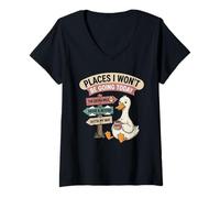 Mujer Lugares I Won'T Be Going Today Lazy Duck Design Camiseta Cuello V